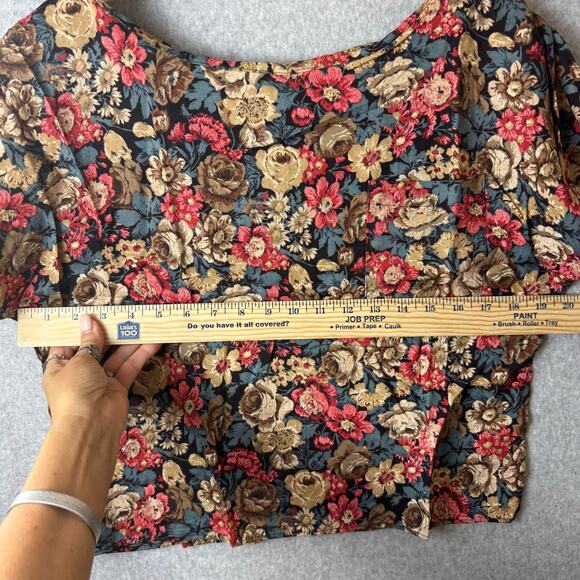 La Bene Vintage Outfit Women’s Large Floral Bohemian Top & Midi Skirt Romantic - Picture 6 of 16